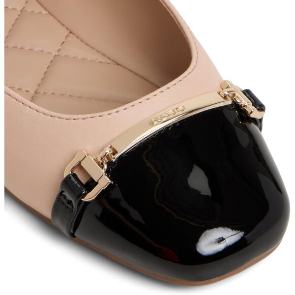 Aldo Womens Other Black Synthetic Closed Square Toe Low Wedge Heel Ballet Flat - Picture 4 of 6